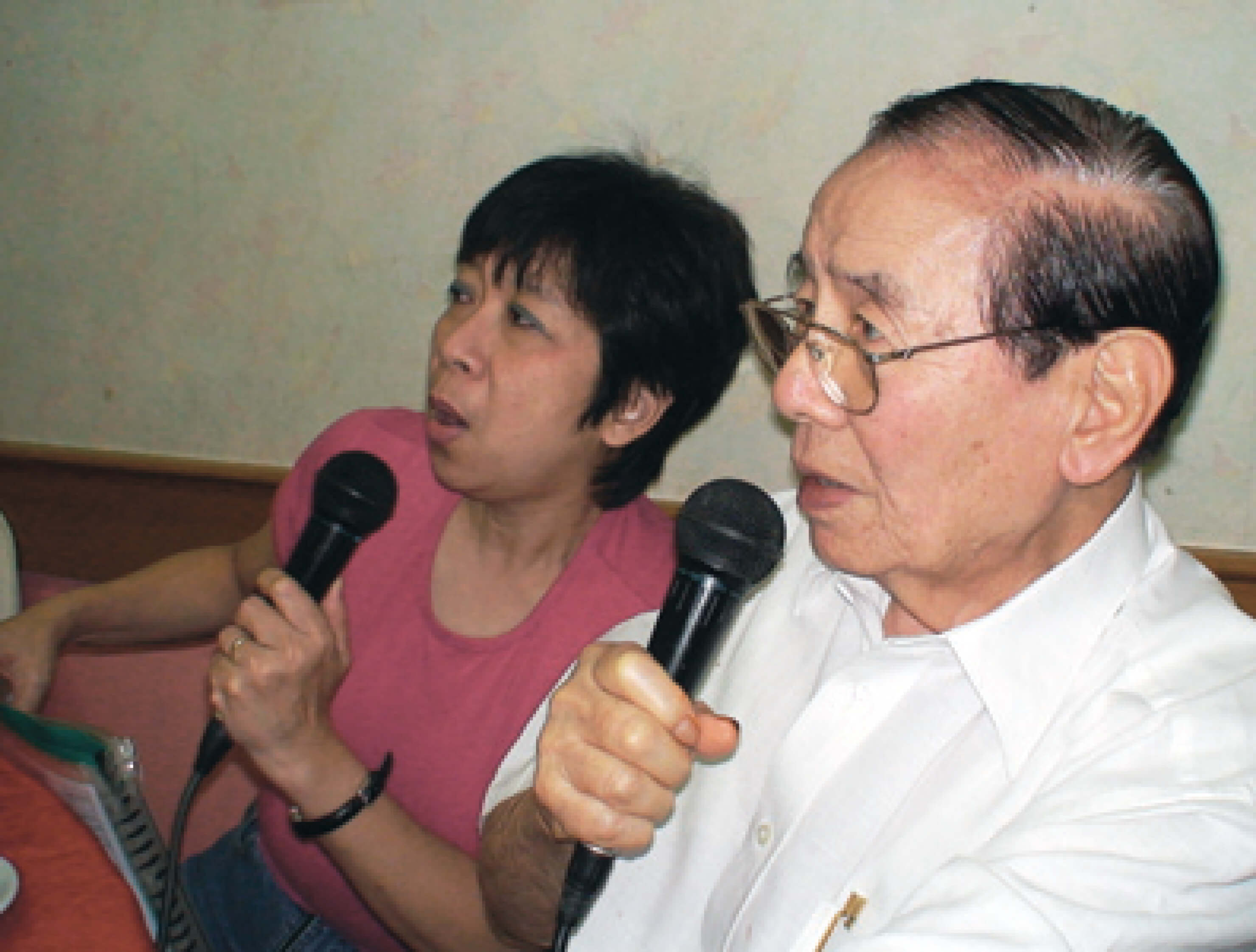 enjoying karaoke with cecile